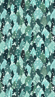 Rolgordijn voor het raam Bos en vallende sneeuw