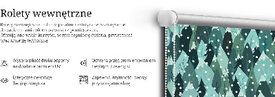 Rolgordijn voor het raam Bos en vallende sneeuw