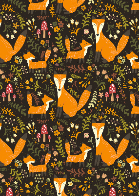 Rolgordijn verduisterend Vossen en planten