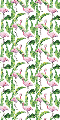 Rolgordijn verduisterend Flamingo's bij de bladeren