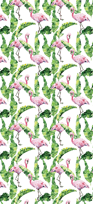 Rolgordijn verduisterend Flamingo's bij de bladeren