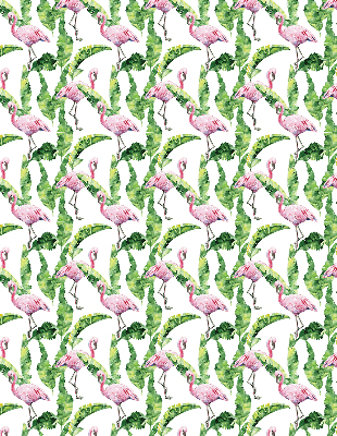 Rolgordijn verduisterend Flamingo's bij de bladeren