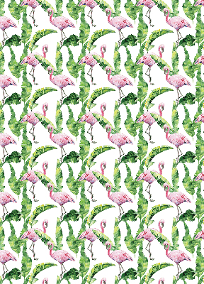 Rolgordijn verduisterend Flamingo's bij de bladeren