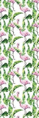 Rolgordijn verduisterend Flamingo's bij de bladeren