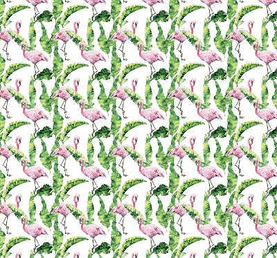 Rolgordijn verduisterend Flamingo's bij de bladeren