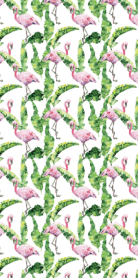 Rolgordijn verduisterend Flamingo's bij de bladeren