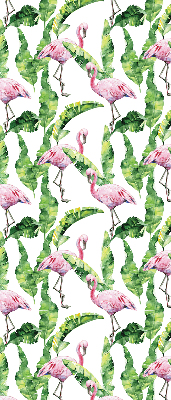 Rolgordijn verduisterend Flamingo's bij de bladeren