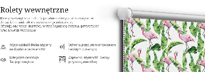 Rolgordijn verduisterend Flamingo's bij de bladeren