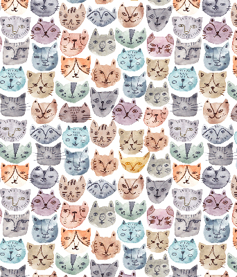 Rolgordijn voor het raam Kleurrijke kattengezichten