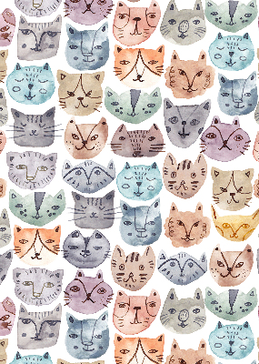 Rolgordijn voor het raam Kleurrijke kattengezichten