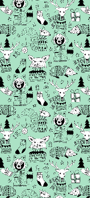 Rolgordijn voor het raam Winterdieren