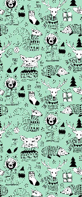 Rolgordijn voor het raam Winterdieren