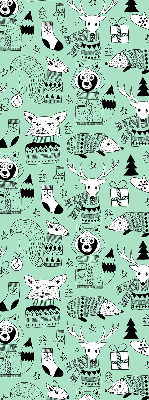 Rolgordijn voor het raam Winterdieren