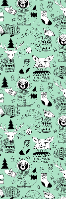 Rolgordijn voor het raam Winterdieren