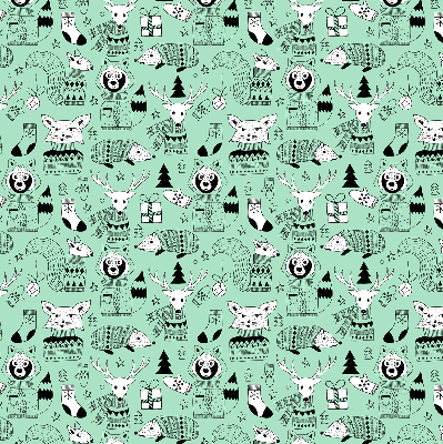 Rolgordijn voor het raam Winterdieren