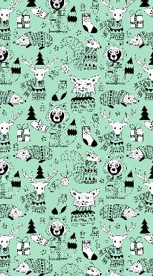 Rolgordijn voor het raam Winterdieren