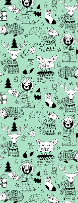 Rolgordijn voor het raam Winterdieren