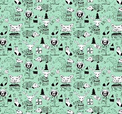 Rolgordijn voor het raam Winterdieren