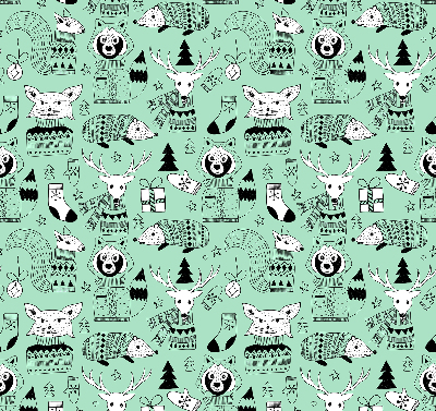 Rolgordijn voor het raam Winterdieren