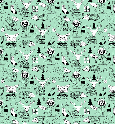 Rolgordijn voor het raam Winterdieren