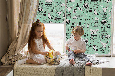 Rolgordijn voor het raam Winterdieren