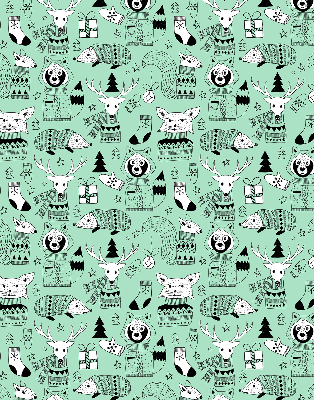 Rolgordijn voor het raam Winterdieren