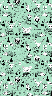 Rolgordijn voor het raam Winterdieren