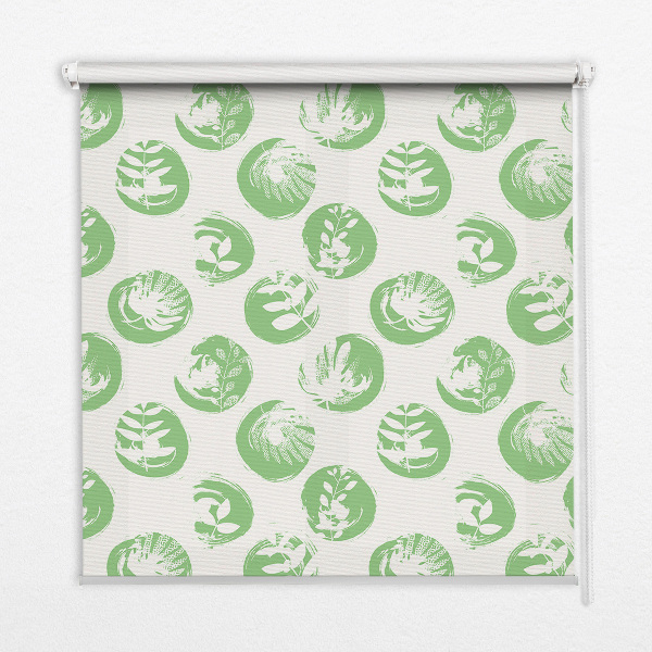 Rolgordijn verduisterend Planten weerspiegeld op groene cirkels