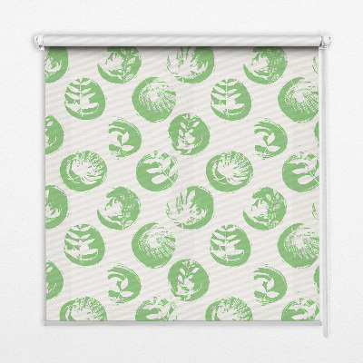 Rolgordijn verduisterend Planten weerspiegeld op groene cirkels