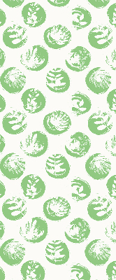 Rolgordijn verduisterend Planten weerspiegeld op groene cirkels