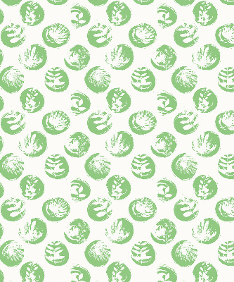 Rolgordijn verduisterend Planten weerspiegeld op groene cirkels