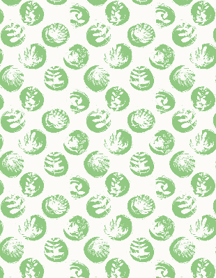 Rolgordijn verduisterend Planten weerspiegeld op groene cirkels