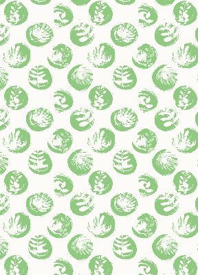 Rolgordijn verduisterend Planten weerspiegeld op groene cirkels