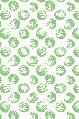 Rolgordijn verduisterend Planten weerspiegeld op groene cirkels