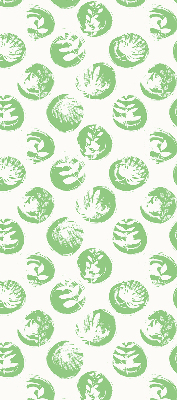 Rolgordijn verduisterend Planten weerspiegeld op groene cirkels