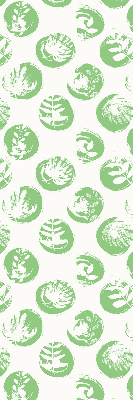 Rolgordijn verduisterend Planten weerspiegeld op groene cirkels