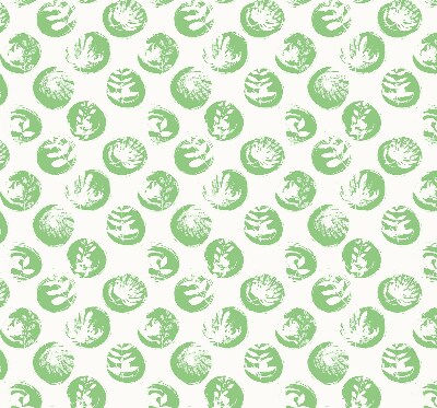 Rolgordijn verduisterend Planten weerspiegeld op groene cirkels