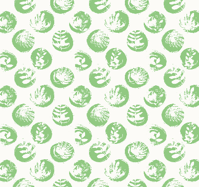 Rolgordijn verduisterend Planten weerspiegeld op groene cirkels