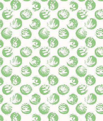 Rolgordijn verduisterend Planten weerspiegeld op groene cirkels