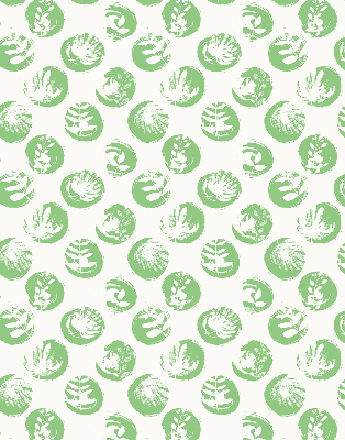 Rolgordijn verduisterend Planten weerspiegeld op groene cirkels