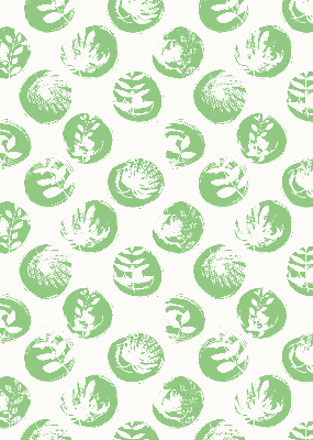 Rolgordijn verduisterend Planten weerspiegeld op groene cirkels