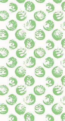 Rolgordijn verduisterend Planten weerspiegeld op groene cirkels