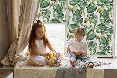 Rolgordijn voor het raam Tropische planten