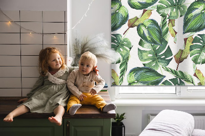 Rolgordijn voor het raam Tropische planten