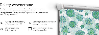 Rolgordijn verduisterend Groene bloemen