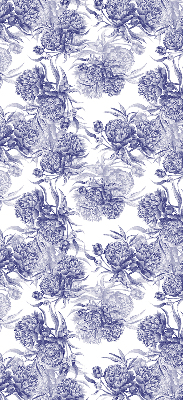 Rolgordijn voor het raam Blauw boeket