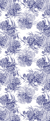 Rolgordijn voor het raam Blauw boeket