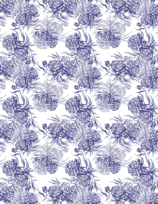 Rolgordijn voor het raam Blauw boeket