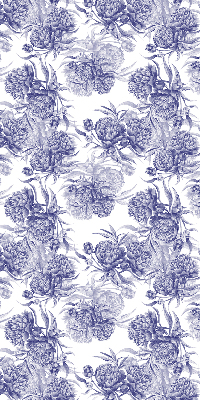 Rolgordijn voor het raam Blauw boeket