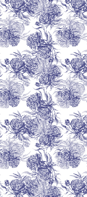 Rolgordijn voor het raam Blauw boeket